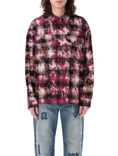PALM ANGELS PALM ANGELS CURVED LOGO CHECK SHIRT