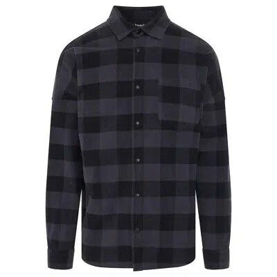 Pre-owned Palm Angels Curved Logo Checked Black Shirt