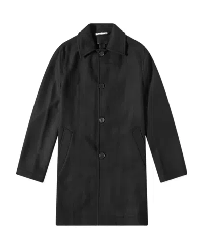 Palm Angels Curved Logo Coat Black Light Grey
