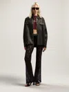 Palm Angels Curved Logo Coated Overshirt In Multi