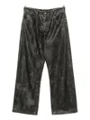 Palm Angels Curved Logo Coated Trousers In Black