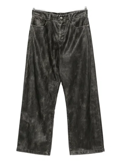 PALM ANGELS CURVED LOGO COATED TROUSERS
