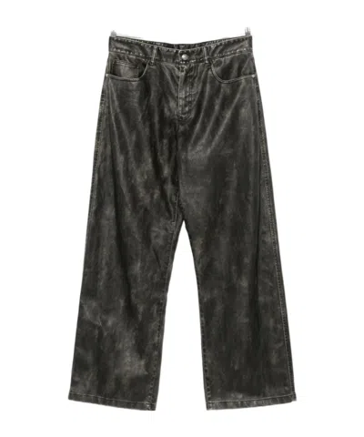PALM ANGELS CURVED LOGO COATED TROUSERS