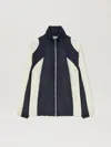 Palm Angels Curved Logo Colorblock Windbreaker In 4603 Navy Blue - Off White