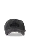 Palm Angels Curved Logo Distressed Cap Anthracite - In Black