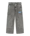 Palm Angels Curved Logo Jeans In Gray