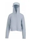 Palm Angels Pouch-pocket Knitted Hoodie In Blue