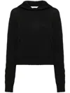 Palm Angels Logo Wool-blend Hoodie In Black Lime