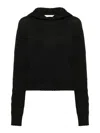 Palm Angels Logo Wool-blend Hoodie In Negro