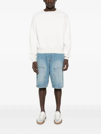 Palm Angels Curved Logo Loose Collar Crew Off White