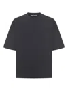 Palm Angels Curved Logo Loose Collar Tee Vintage Bla In Blue