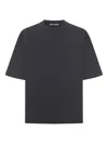 Palm Angels Curved Logo Loose Collar Tee Vintage Bla In Black