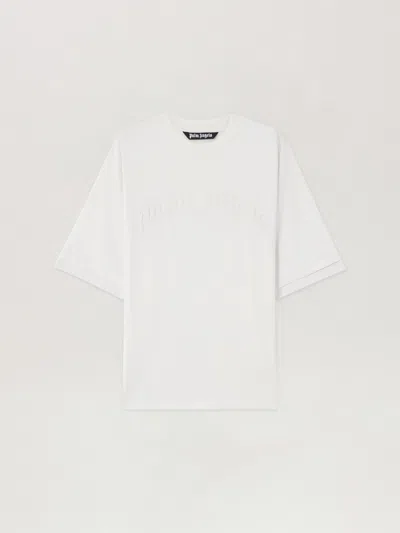 Palm Angels Curved Logo Loose Double T-shirt In White
