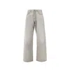 Palm Angels `curved Logo` Loose Jeans In Gray