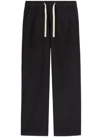 Palm Angels Curved Logo Loose Pants In Black  