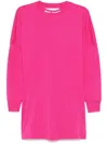Palm Angels Curved Logo Long Sleeves T-shirt In Pink