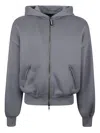 Palm Angels Curved Logo Neoprene Bomber In Grey