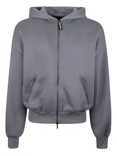 Palm Angels Curved Logo Neoprene Bomber In Grey