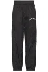 Palm Angels Curved Logo Nylon Track Pants In Black