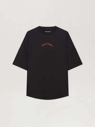 PALM ANGELS CURVED LOGO OVER T-SHIRT