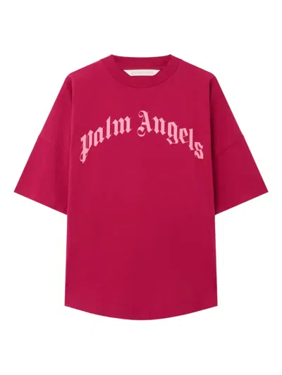 Palm Angels Curved-logo Over T-shirt In Multi