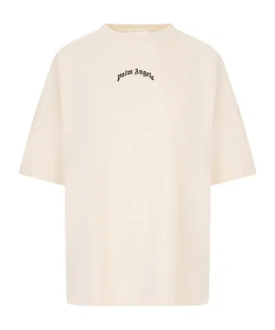 Palm Angels Curved Logo Oversized T-shirt In Multi