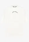 Palm Angels Relaxed-fit White T-shirt With Logo Print In White