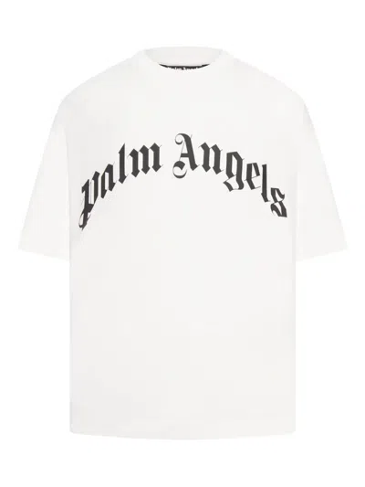 PALM ANGELS PALM ANGELS "CURVED LOGO REGULAR" SHORT SLEEVES T-SHIRT