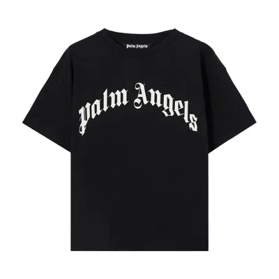 Pre-owned Palm Angels Curved Logo Regular Tee 'black/off White' | Men's Size L