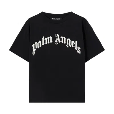 Pre-owned Palm Angels Curved Logo Regular T-shirt 'black/off White' | Men's Size M