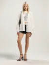 Palm Angels Curved Logo Ribbed Cardigan In White