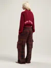 Palm Angels Curved Logo Ribbed Sweater In Brown