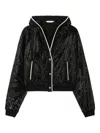 Palm Angels Curved Logo Sequin Jacket In Black