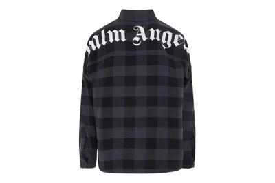 Pre-owned Palm Angels Curved Logo Shirt Black/grey