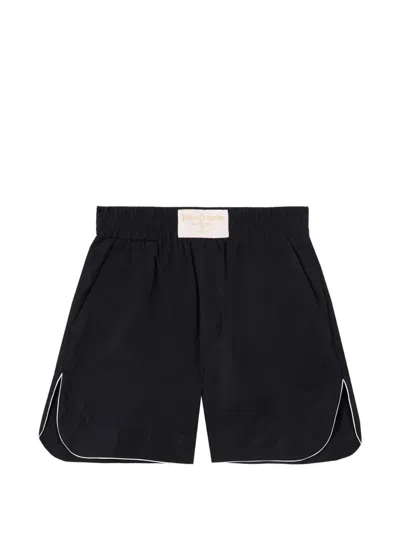 Palm Angels Curved Logo Shorts In Black
