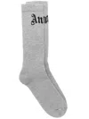 Palm Angels Curved Logo High Socks In グレー