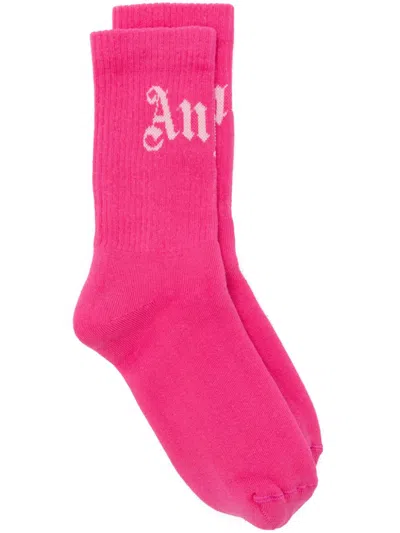 PALM ANGELS CURVED LOGO SOCKS