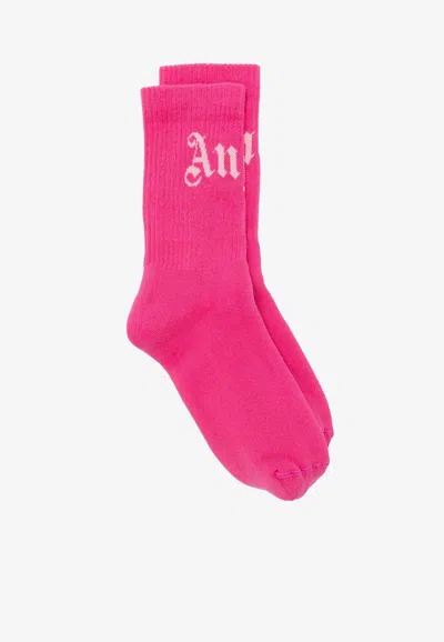 PALM ANGELS CURVED LOGO SOCKS
