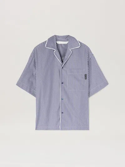 Palm Angels Curved Logo Striped Shirt