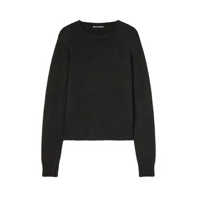 Pre-owned Palm Angels Curved Logo Sweater 'dark Grey' | Men's Size L In Gray