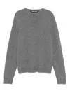 Palm Angels Curved Logo Sweater Grey Melange - Off W In Gris