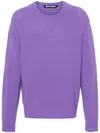Palm Angels Palm Tree Intarsia Knit Crewneck Jumper In Violet Light Lime