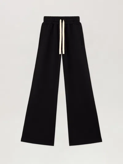 Palm Angels Curved Logo Sweatpants In Brown