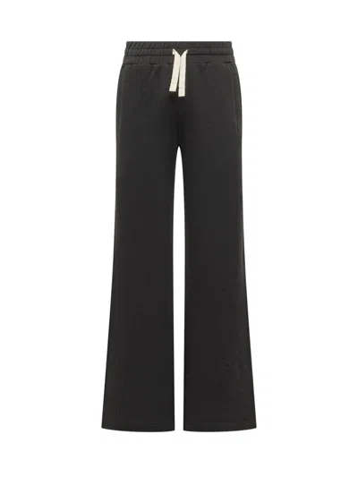 Palm Angels Curved Logo Sweatpants In Black