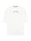 Palm Angels Relaxed-fit White T-shirt With Logo Print In White