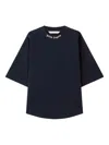 Palm Angels Curved-logo T-shirt In Blue