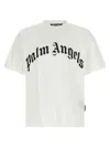 Palm Angels Relaxed Fit Cotton T-shirt With Stylized Lettering In White