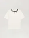 Palm Angels Neck Logo Printed T-shirt In White