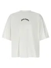 Palm Angels White Black Curved Logo T-shirt