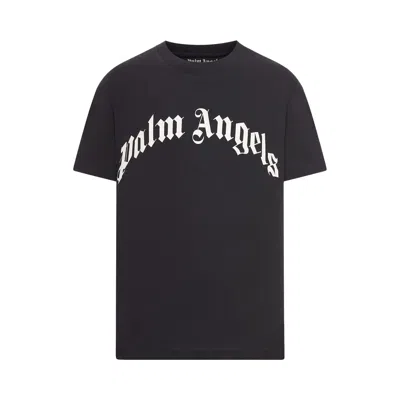 Pre-owned Palm Angels Curved Logo Tee 'black/off White' | Men's Size M